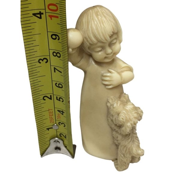 Bianchi Vintage (1979) Alabaster Figurine - Child Playing with Dog - Italy - Con - Picture 8 of 8